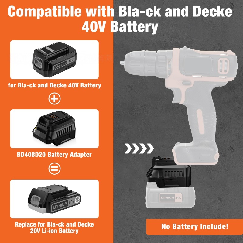 Black+Decker Tool Cordless - Адаптер для аккумулятора HAKSINKY Tool BD40BD20
