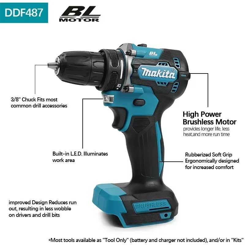 Оригинальная бесщеточная аккум – обзор и цена Makita Drill Ddf484